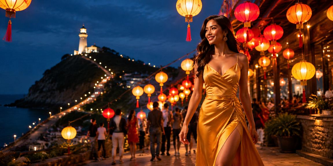 Không khí giải trí casino và cá cược buổi tối tại chợ đêm Vũng Tàu